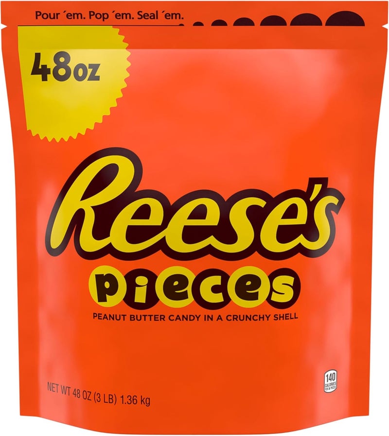 REESE'S PIECES Chocolate Peanut Butter Candy, 48 Ounce Bag - Image 3